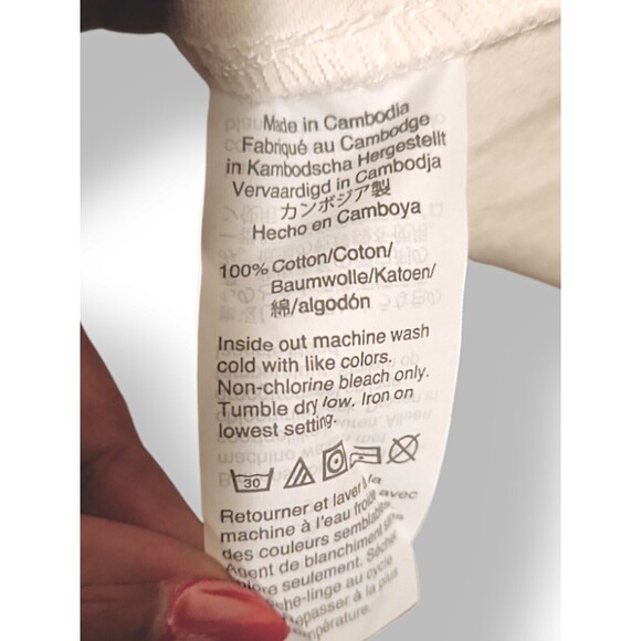 Banana Republic Factory Store White Raw Hem Denim Dress Lagan Size 16 NWT *FLAW - Picture 5 of 7